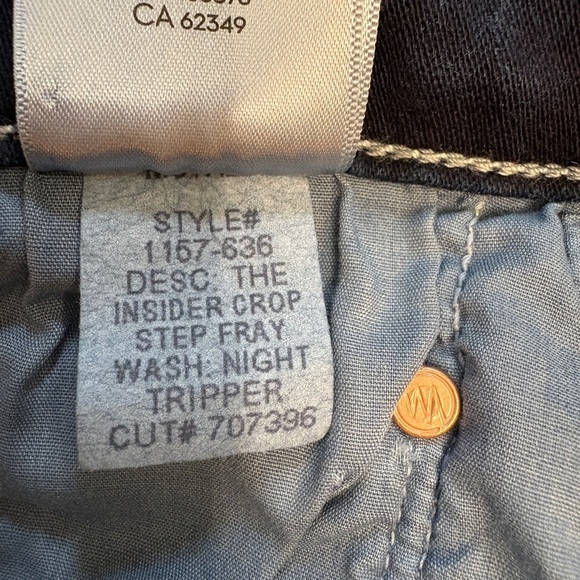 MOTHER The Insider Crop Step Fray Dark Blue Denim Jean Night Tripper Wash Sz 29 - Picture 10 of 13